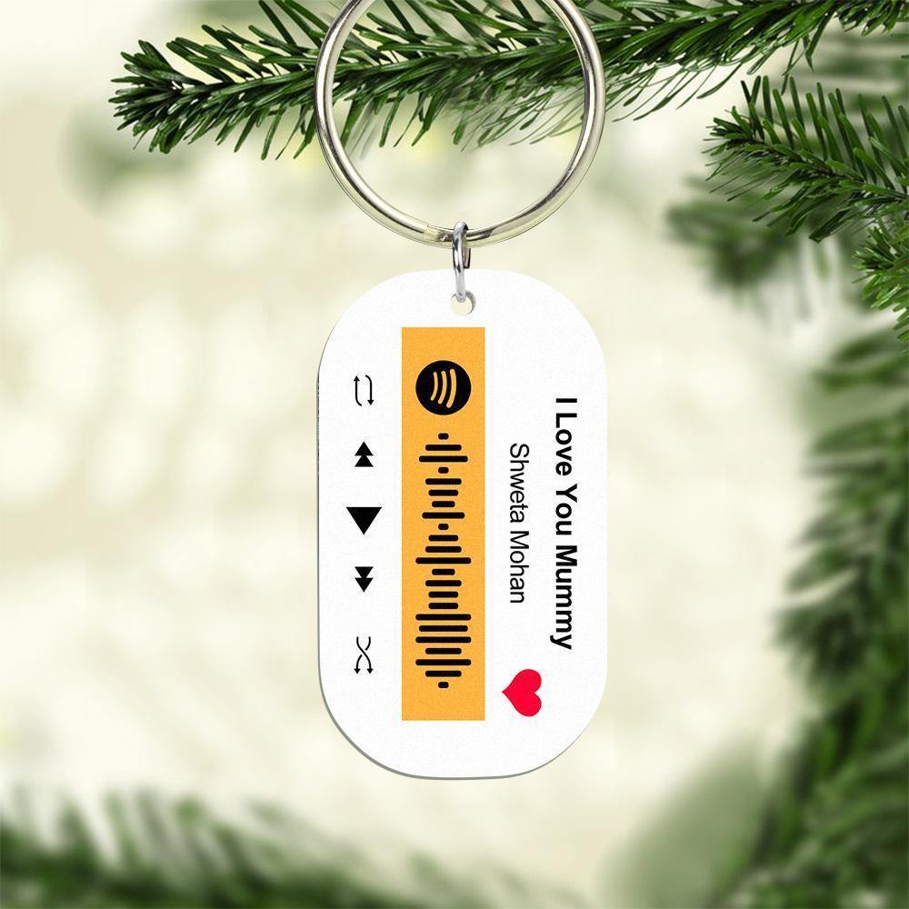 Scannable Spotify Code Keychain Spotify Favorite Song Engraved Keychain Gifts for Him - soufeelus