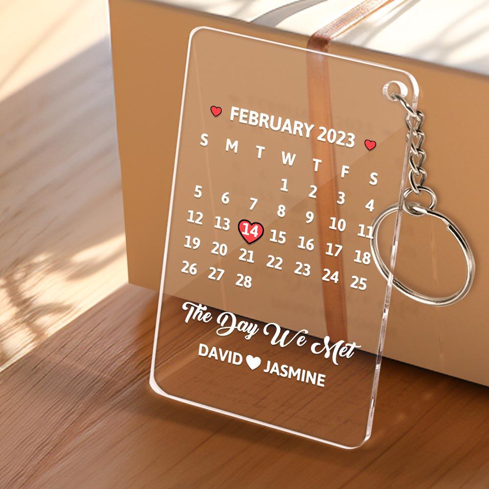 Custom Calendar Keychain Acrylic Keychain Special Date Keychain Gifts For Memorable Members - yournamenecklaceuk