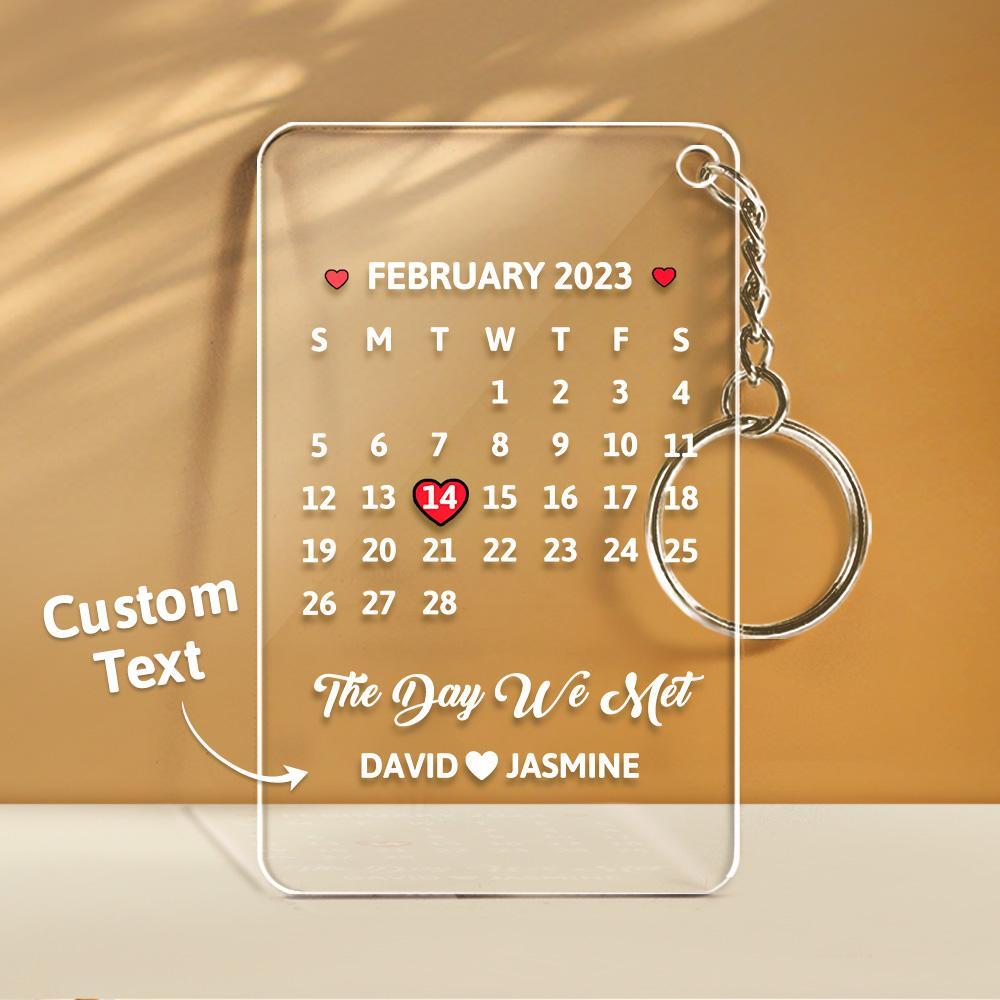 Custom Calendar Keychain Acrylic Keychain Special Date Keychain Gifts For Memorable Members - yournamenecklaceuk