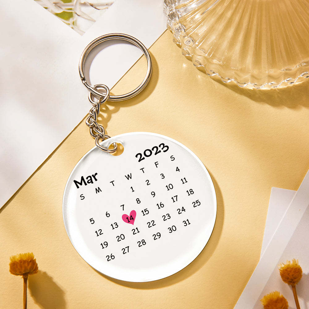Custom Music Song Calendar Keychains Scannable Spotify Code Acrylic Christmas Gifts for Couple - yournamenecklaceuk