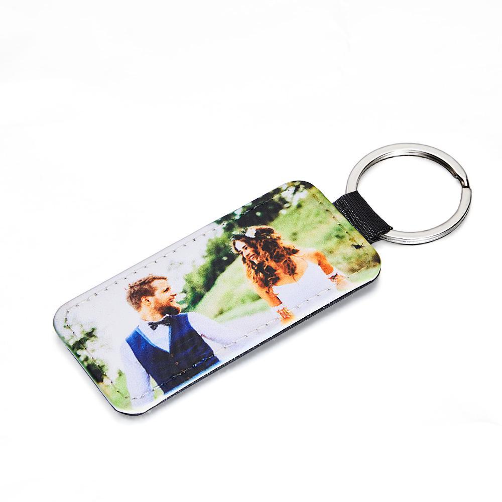 Personalized Photo Keychain Custom Key Holder Vegan Leather Memory Keychain Gift - yournamenecklaceuk