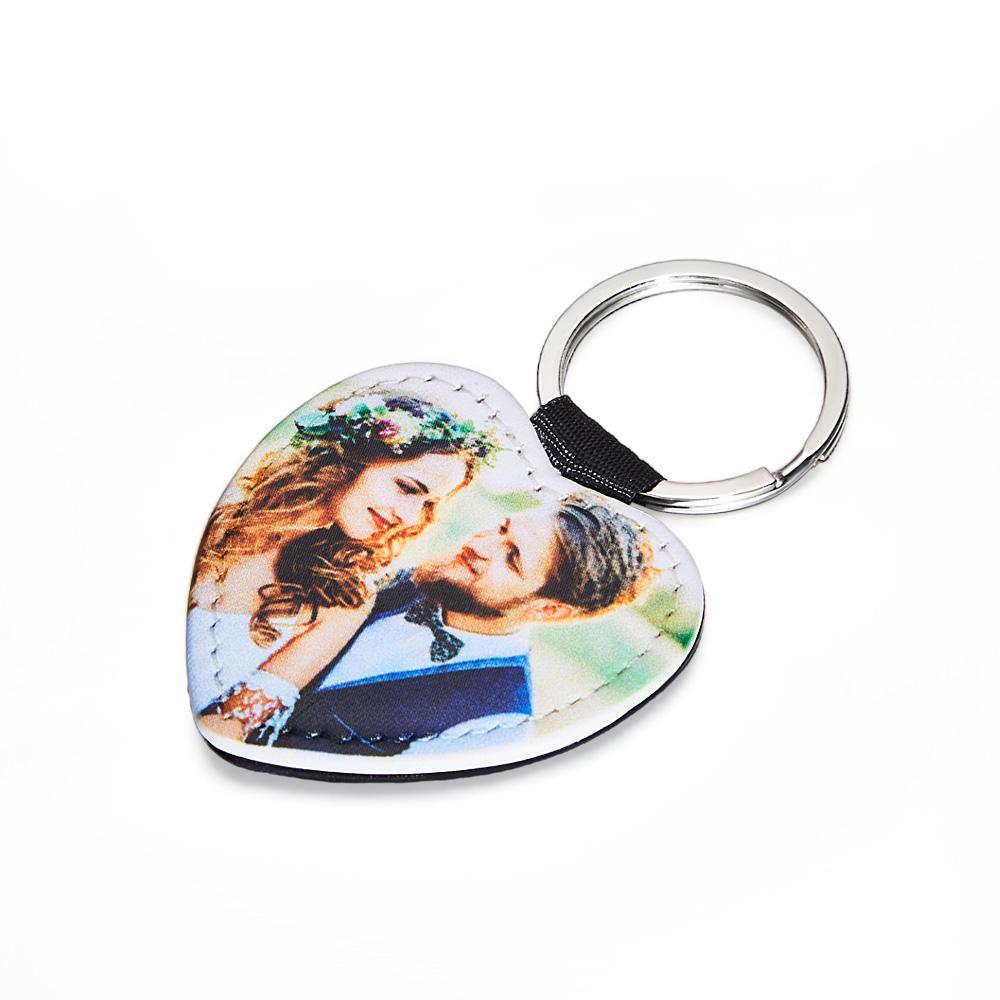 Personalized Photo Keychain Custom Key Holder Vegan Leather Memory Keychain Gift - yournamenecklaceuk