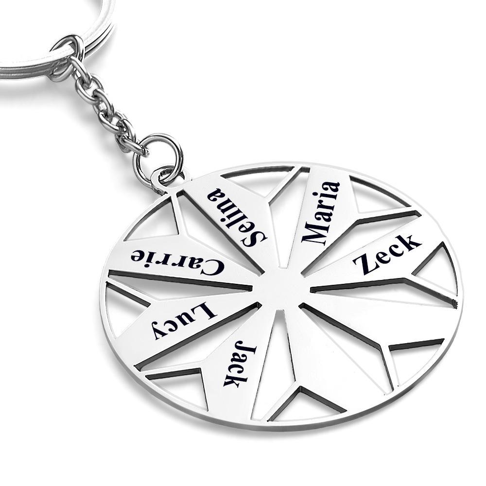 Personalized Family Name Keychains Engraved 1-8 Names Keychain Friendship Keychains Sorority Key Chain - yournamenecklaceuk