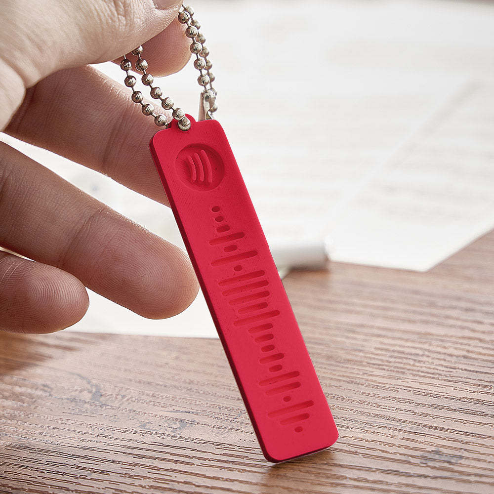 Custom 3D Printed Spotify Music Keychain Scannable Code Best Gifts for Him or Her - yournamenecklaceuk