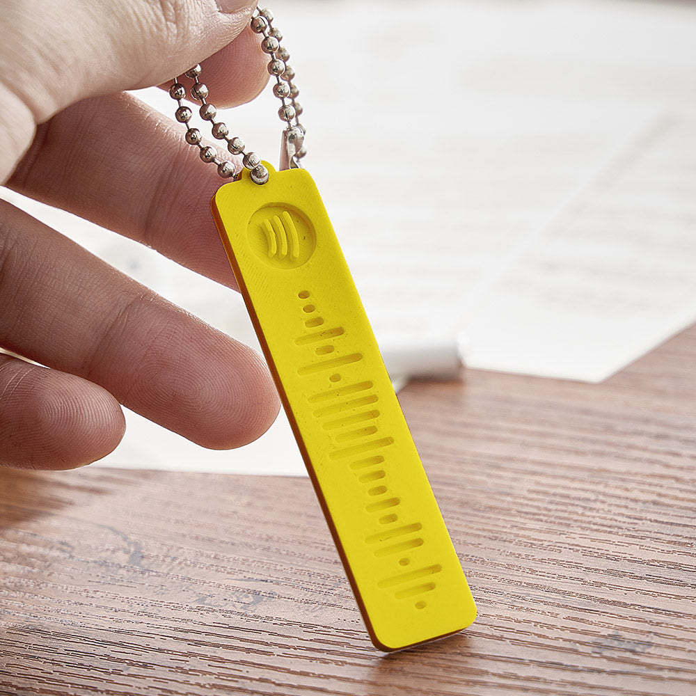 Custom 3D Printed Spotify Music Keychain Scannable Code Best Gifts for Him or Her - yournamenecklaceuk