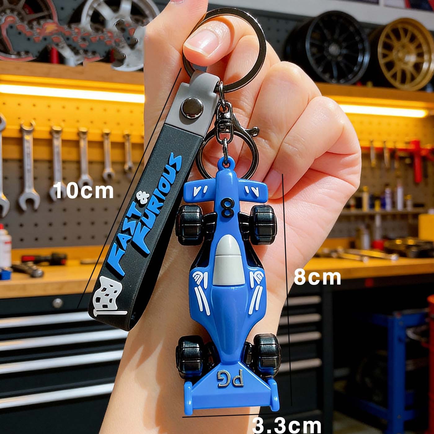 Mini F1 Race Car Keychain Fast Furious Wristlet Strap Key Ring Gift for Kids -  NameNecklaceUK