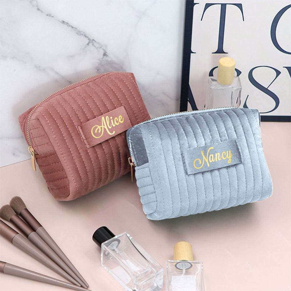 Personalized Makeup Bag Custom Travel Toiletry Bag for Wedding or Birthday Gift - yournamenecklaceuk