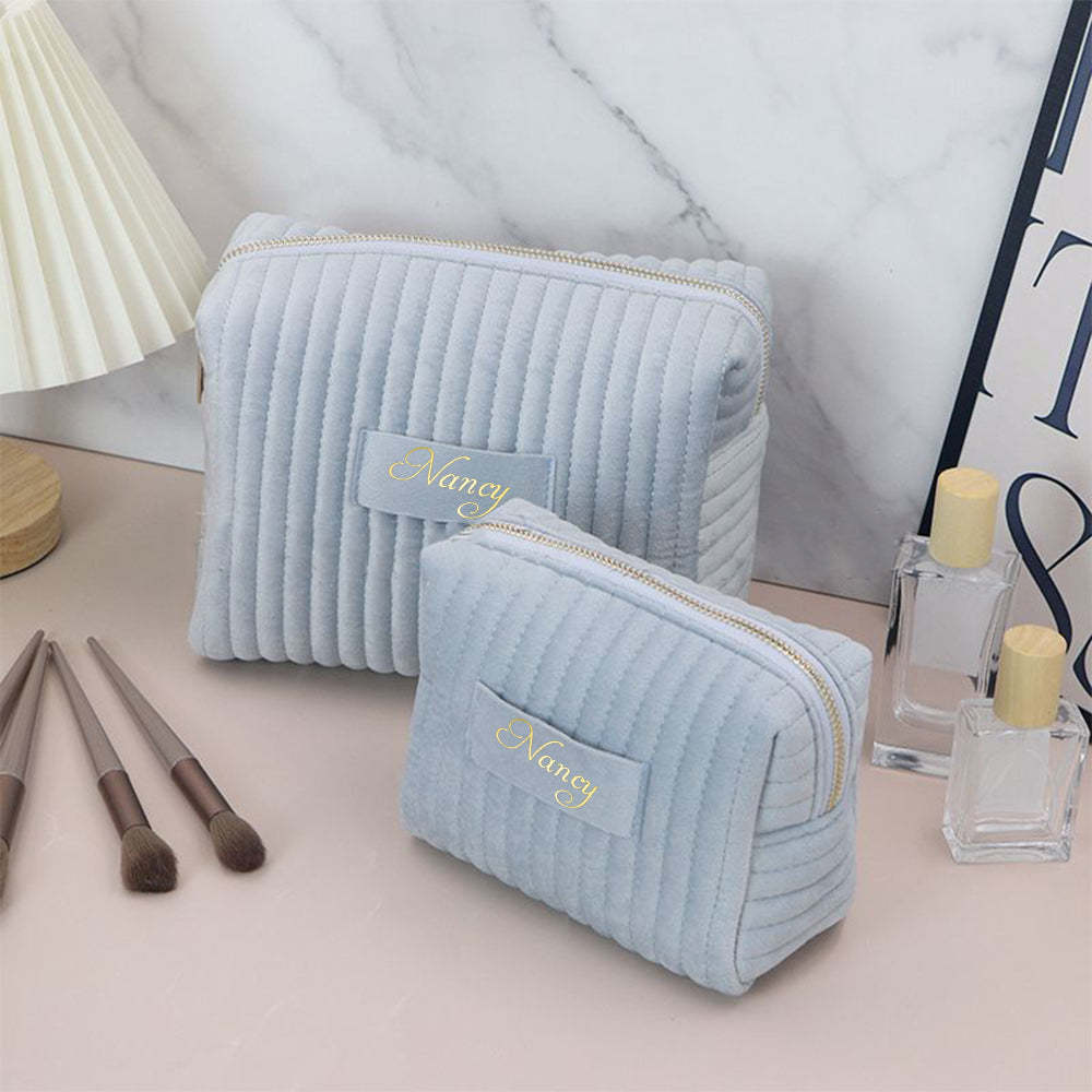Personalized Makeup Bag Custom Travel Toiletry Bag for Wedding or Birthday Gift - yournamenecklaceuk