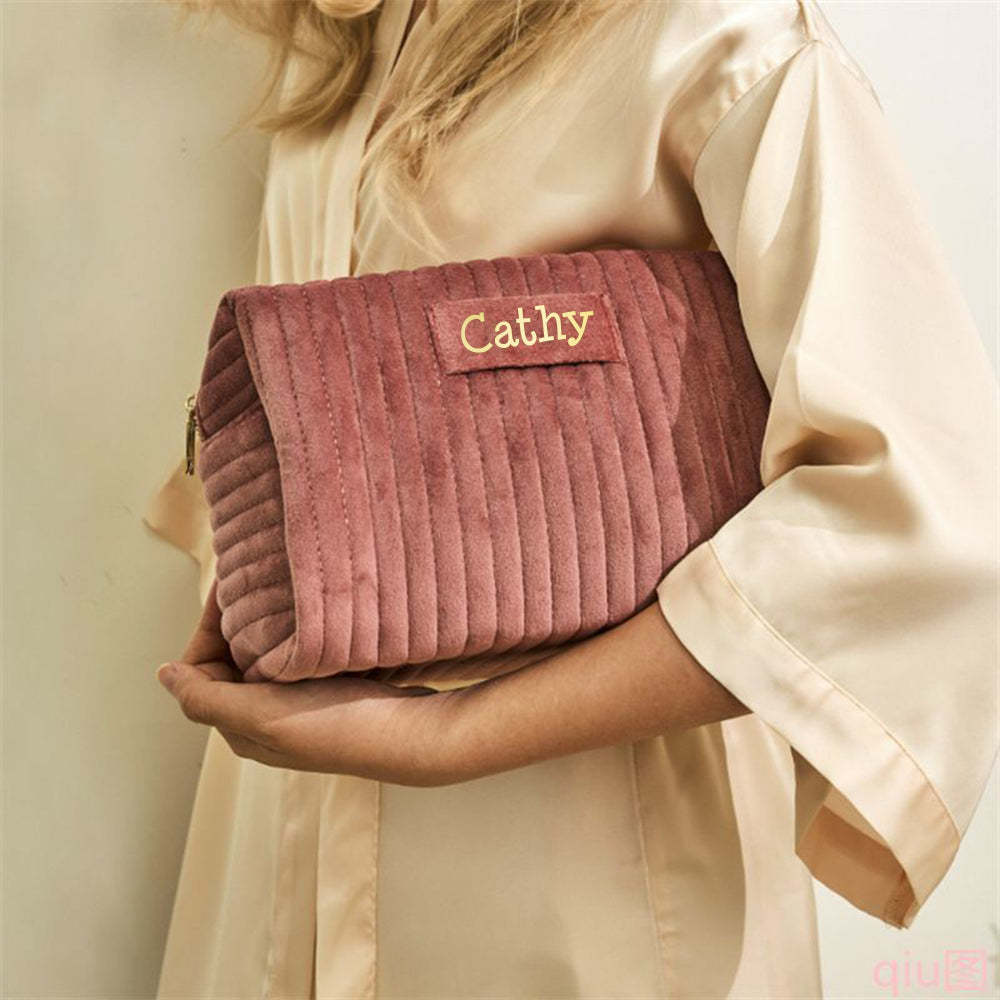 Personalized Makeup Bag Custom Travel Toiletry Bag for Wedding or Birthday Gift - yournamenecklaceuk