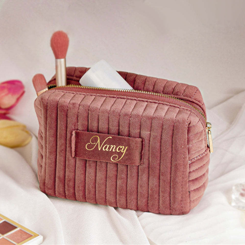 Personalized Makeup Bag Custom Travel Toiletry Bag for Wedding or Birthday Gift - yournamenecklaceuk