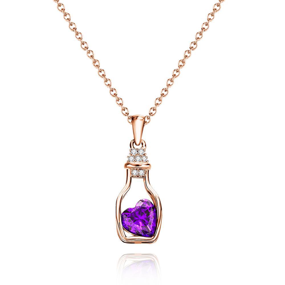 Drift Bottle with Heart Birthstone Necklace Personalized Elegant Pendant Gifts For Her - yournamenecklaceuk