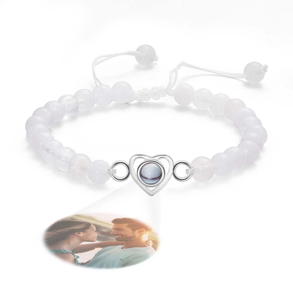 Personalized Photo Projection Beads Bracelet Heart-Shaped Bracelet Beautiful Gift For Her - yournamenecklaceuk