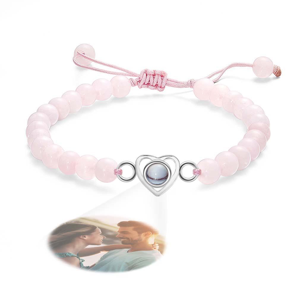 Personalized Photo Projection Beads Bracelet Heart-Shaped Bracelet Beautiful Gift For Her - yournamenecklaceuk