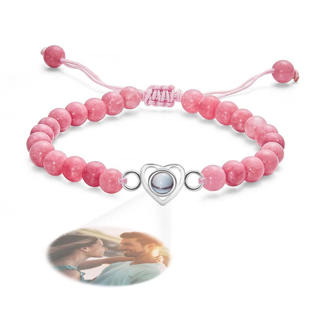 Personalized Photo Projection Beads Bracelet Heart-Shaped Bracelet Beautiful Gift For Her - yournamenecklaceuk