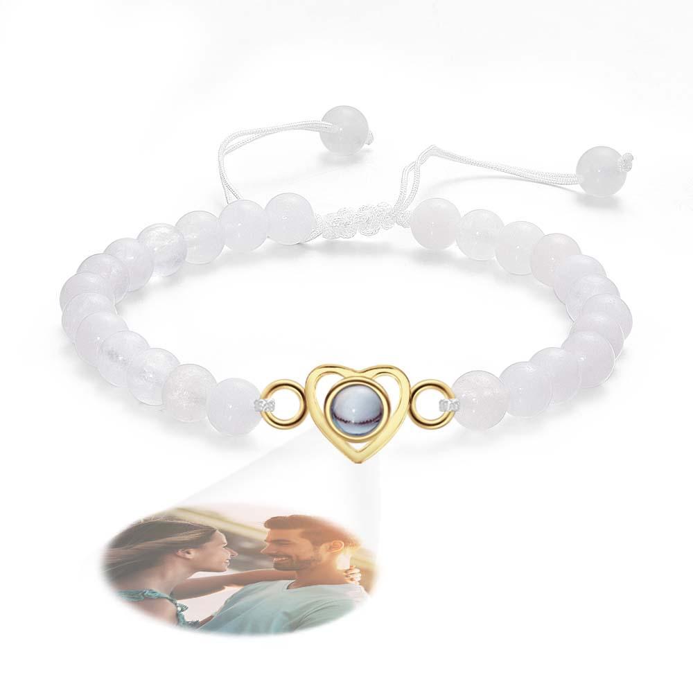 Personalized Photo Projection Beads Bracelet Heart-Shaped Bracelet Beautiful Gift For Her - yournamenecklaceuk
