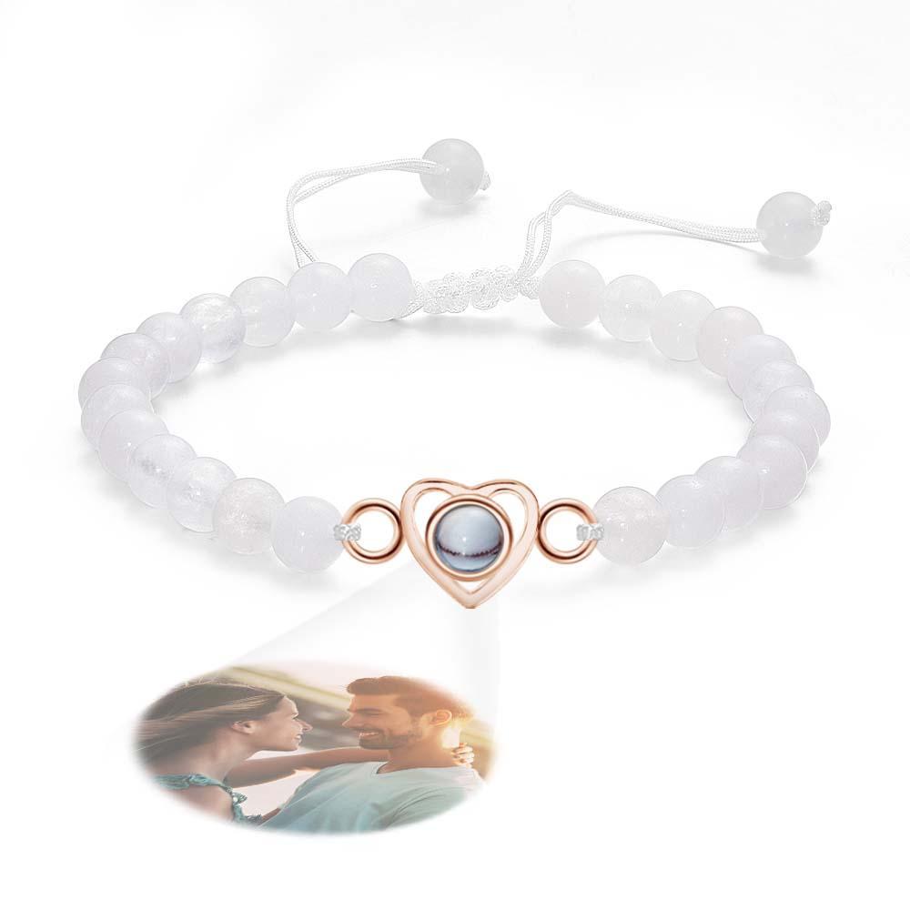 Personalized Photo Projection Beads Bracelet Heart-Shaped Bracelet Beautiful Gift For Her - yournamenecklaceuk