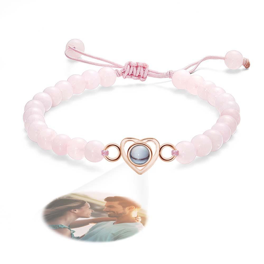 Personalized Photo Projection Beads Bracelet Heart-Shaped Bracelet Beautiful Gift For Her - yournamenecklaceuk