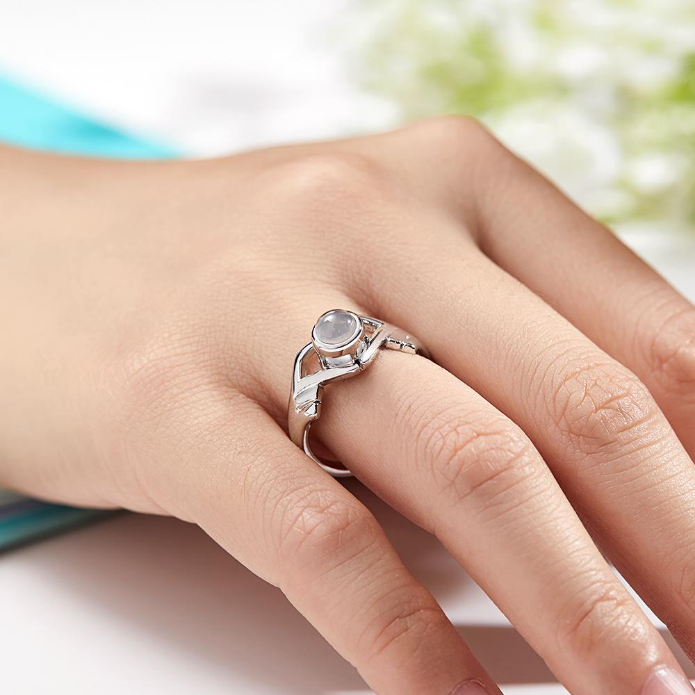 Personalized Photo Projection Ring Fingers Combinate Heart Ring For Her - yournamenecklaceuk