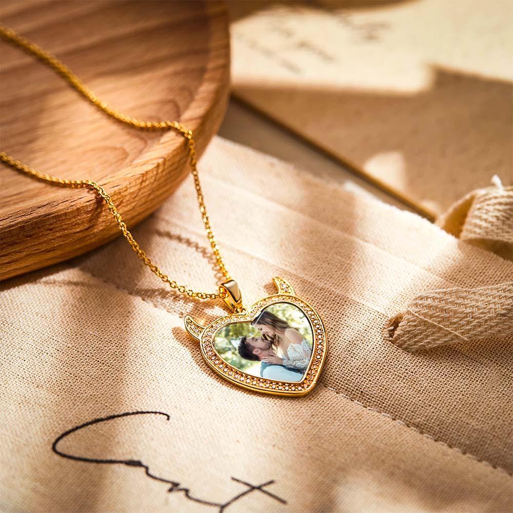 Custom Photo Engraved Necklace Cute Demon Pet Gifts - yournamenecklaceuk