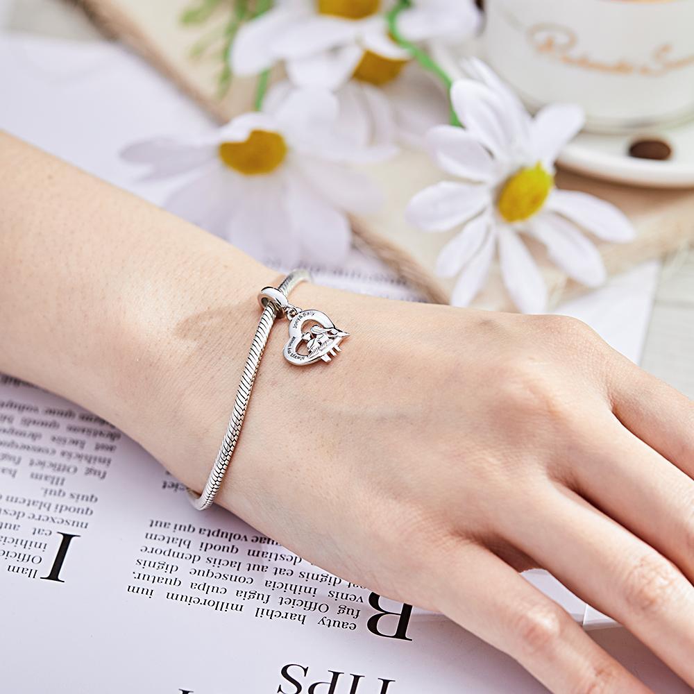 Custom Engraved Charm Mini Sister of Love Heart Pendant Gifts - yournamenecklaceuk