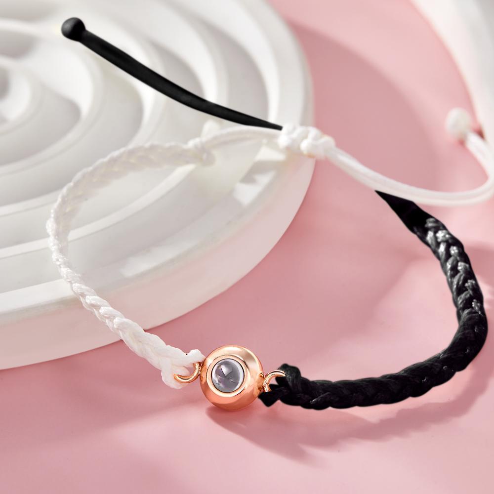 Custom Photo Projection Bracelet Black and White Colorblock Bracelet Creative Gift - yournamenecklaceuk
