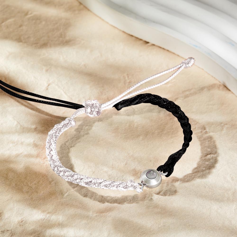 Custom Photo Projection Bracelet Black and White Colorblock Bracelet Creative Gift - yournamenecklaceuk