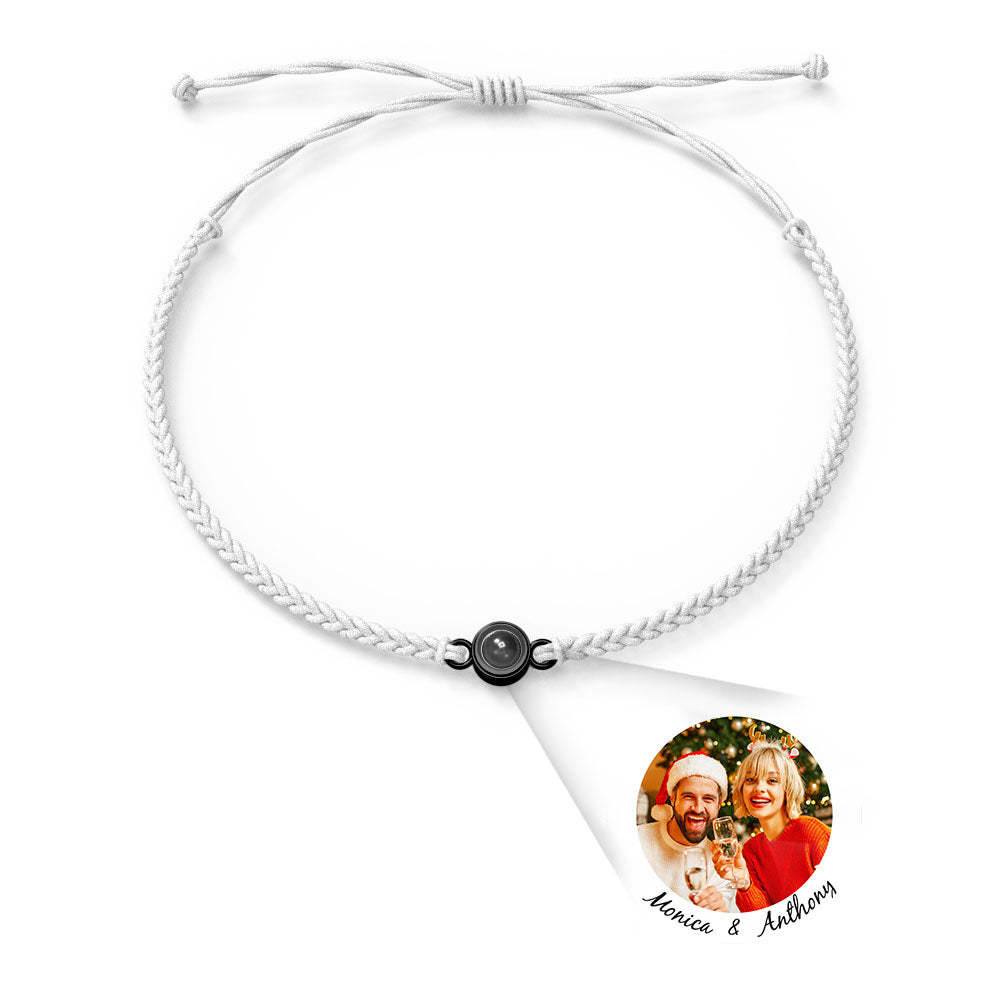 Personalized Photo Projection Charm Bracelet Multiple Colors Styles I love you in 100 languages Minimalist Photo Jewelry Birthday Gift for Her - yournamenecklaceuk