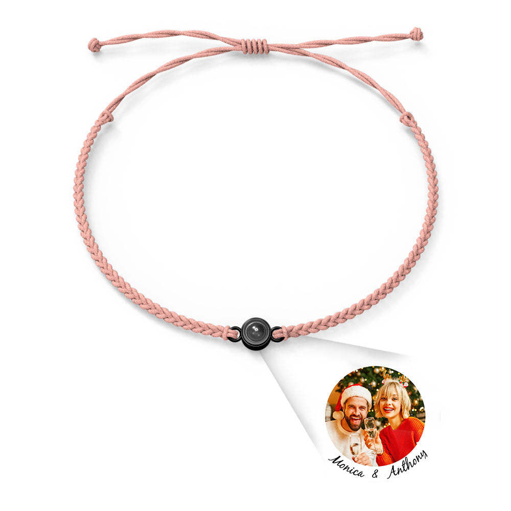 Personalized Photo Projection Charm Bracelet Multiple Colors Styles I love you in 100 languages Minimalist Photo Jewelry Birthday Gift for Her - yournamenecklaceuk