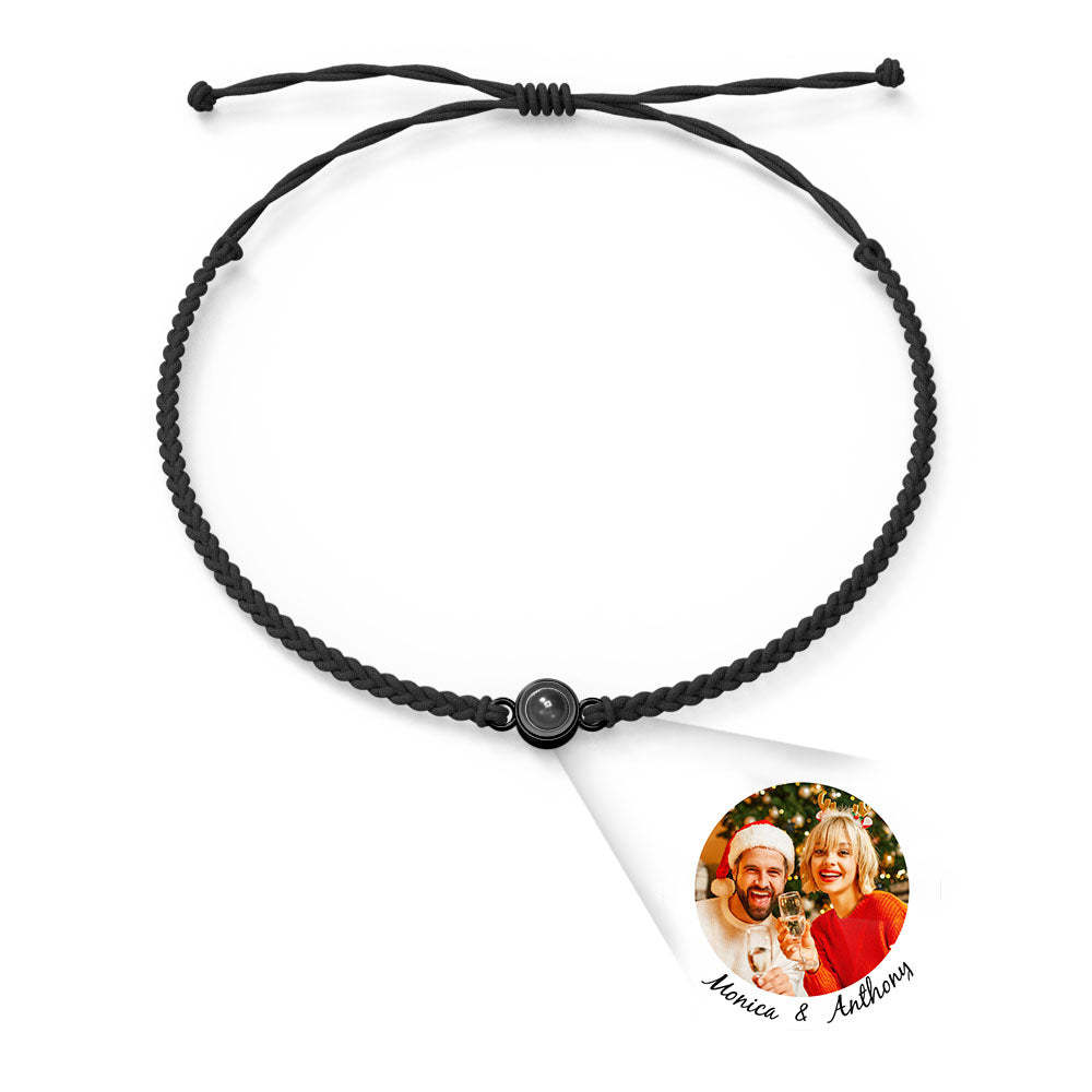 Personalized Photo Projection Charm Bracelet Multiple Colors Styles I love you in 100 languages Minimalist Photo Jewelry Birthday Gift for Her - yournamenecklaceuk