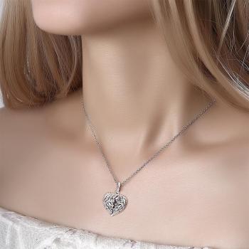 Custom Photo Necklace Personalized Angel Wing Necklace Unique Wedding Gift for Couple - yournamenecklaceuk