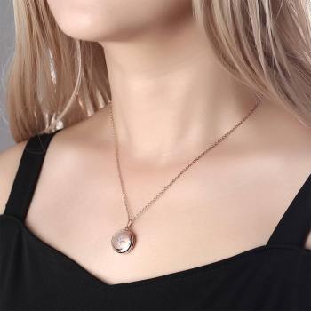 Star Printing Photo Locket Necklace Rose Gold Plated - yournamencklaceuk