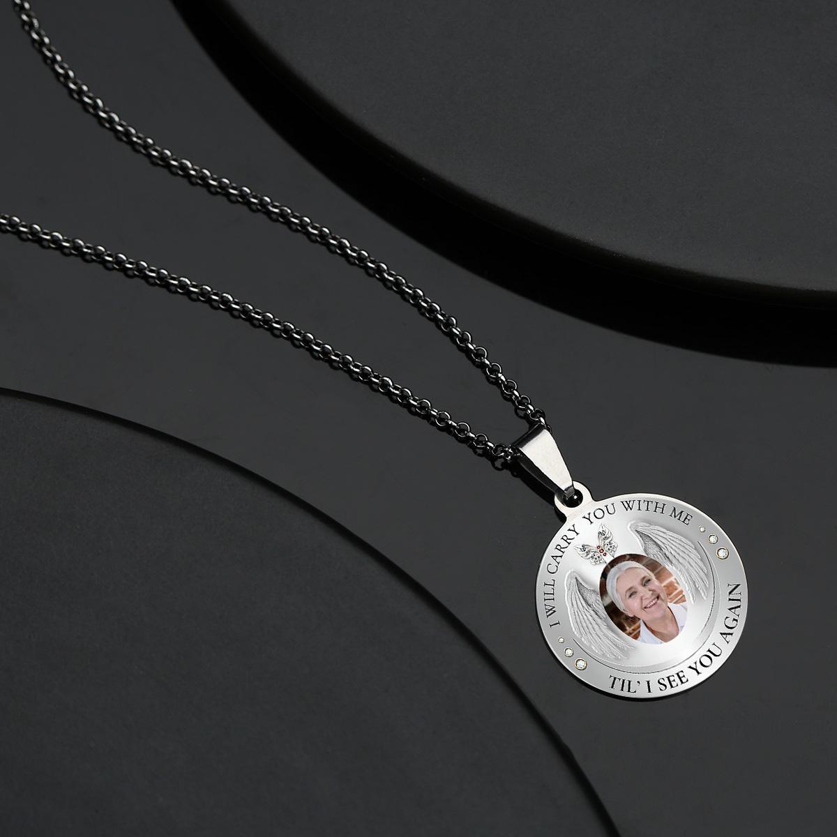 Custom Photo Necklace Vintage Commemorate Metal Gifts - yournamenecklaceuk