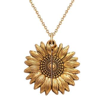 Sunflower Pendant Openable Necklace Sunflower Necklace with Your Photo Mother's Gift - yournamencklaceuk