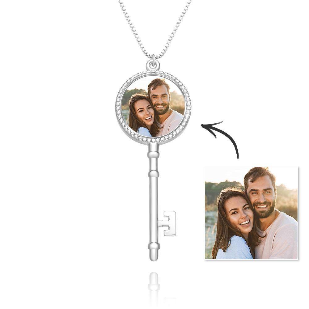 Photo Locket Necklace Key Necklace Couple's Gifts Memorial Gifts - yournamencklaceuk