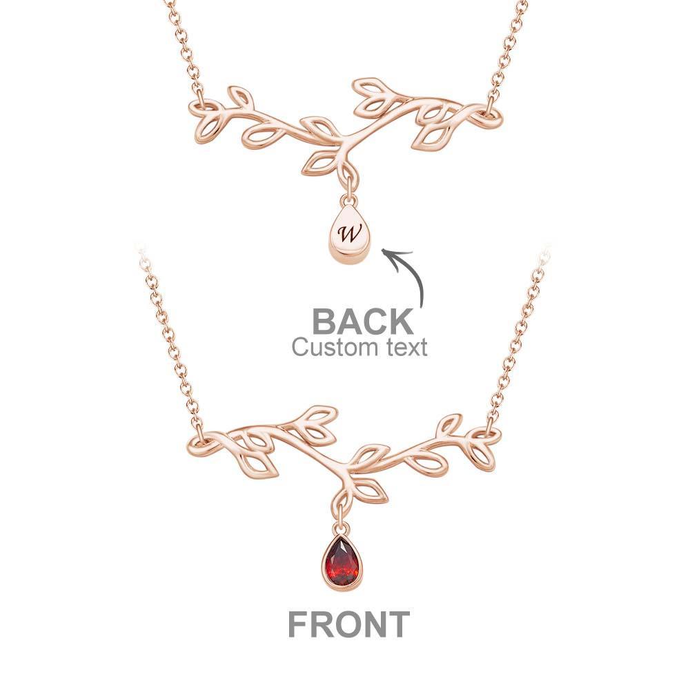 Custom Birthstone Necklace Optional Quantity Diamonds Tree Pendant Fashionable Gifts For Her - yournamenecklaceuk