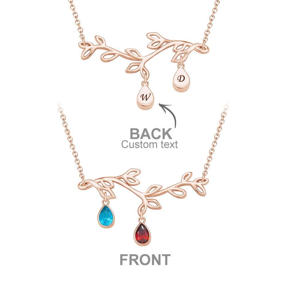 Custom Birthstone Necklace Optional Quantity Diamonds Tree Pendant Fashionable Gifts For Her - yournamenecklaceuk