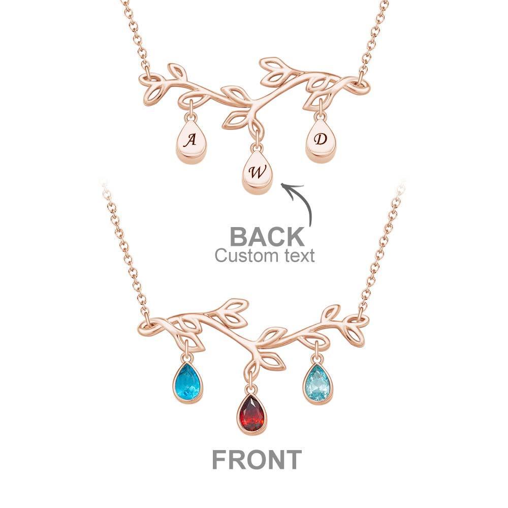 Custom Birthstone Necklace Optional Quantity Diamonds Tree Pendant Fashionable Gifts For Her - yournamenecklaceuk