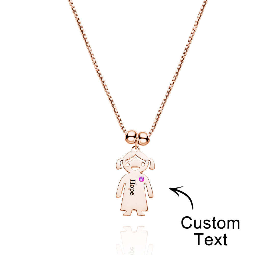 Mother's Necklace with Engravable Birthstone Children's Charms - yournamenecklaceuk