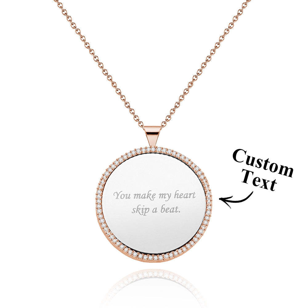 Engravable Mirror Necklace Elegant Ziron Pendant Jewelry Gifts For Women - yournamenecklaceuk