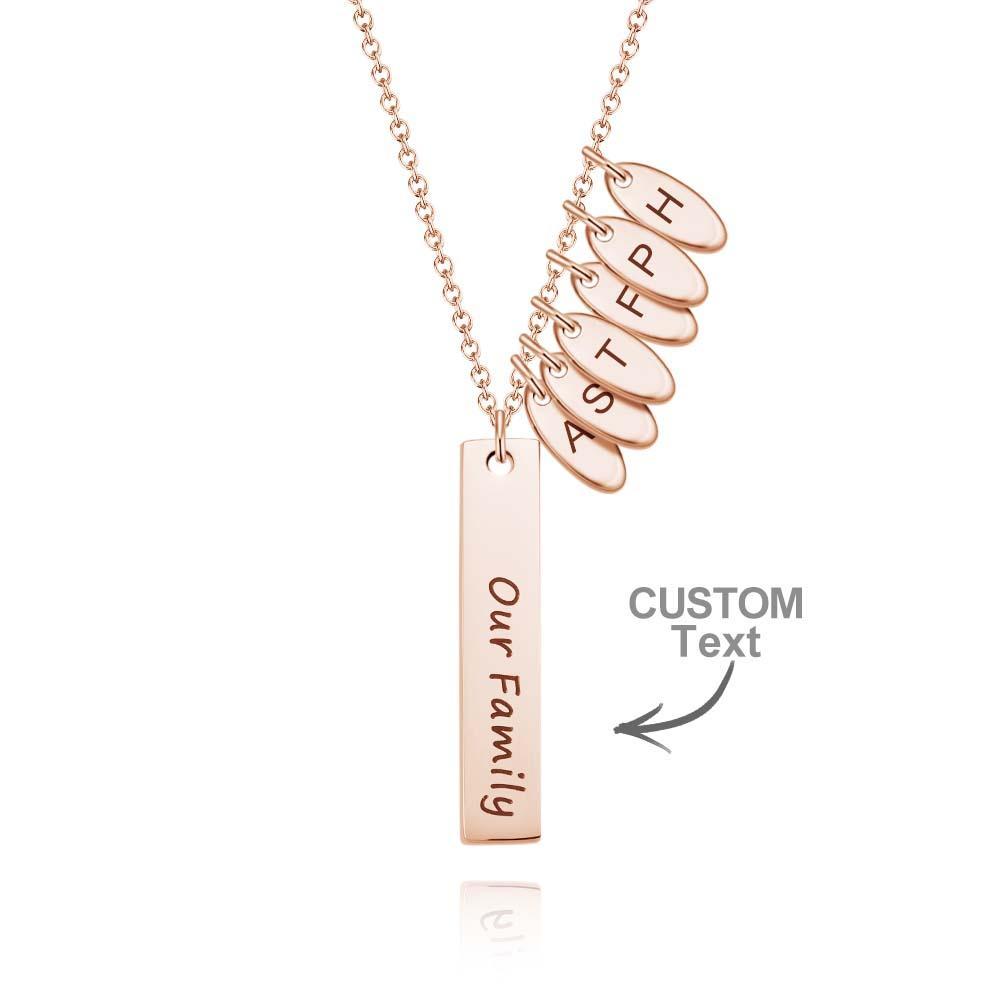 Custom Initial Leaf Bar Necklace Noble Engraved Name Pendant Gifts For Her - yournamenecklaceuk