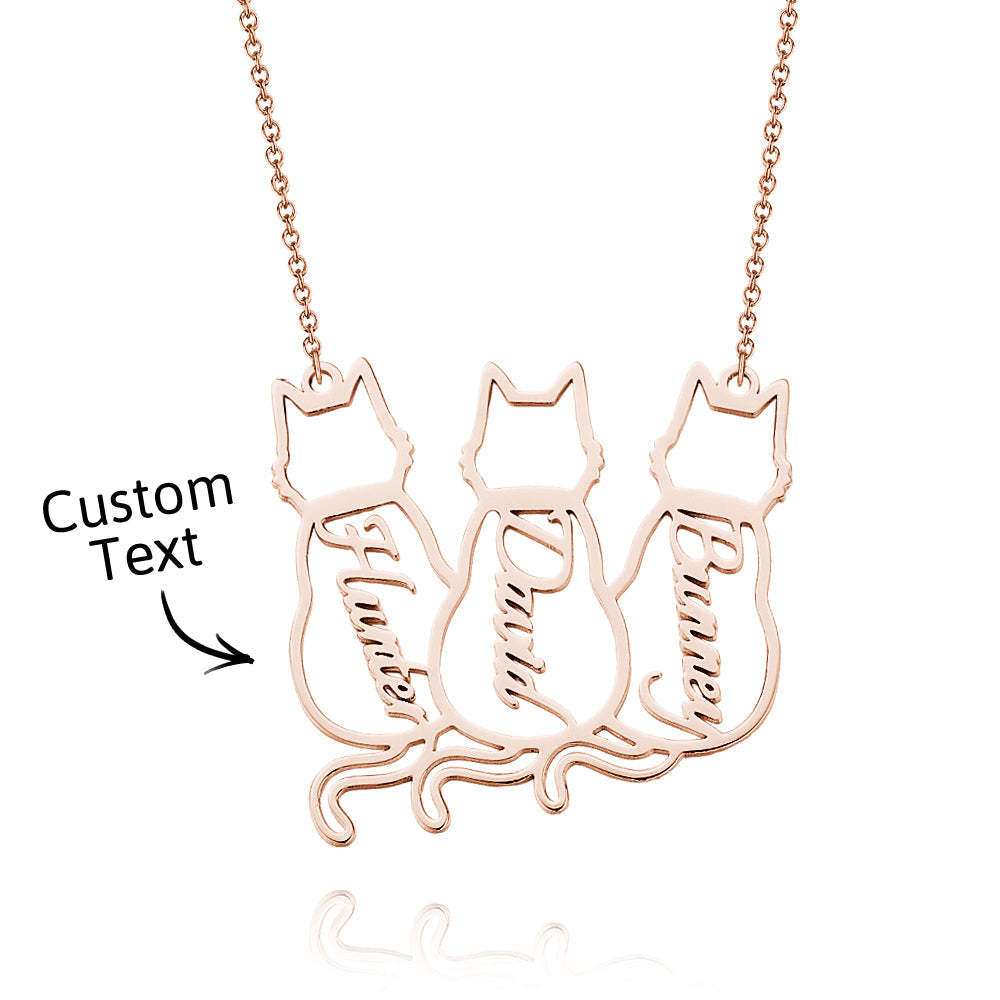 Custom Cat Necklace with Personalized Name Custom Pet Jewelry Cat Jewelry Gifts For Cat Lovers Memorials Gift - yournamenecklaceuk