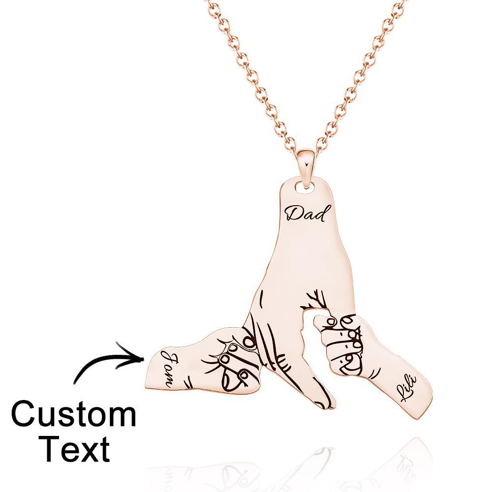 Custom Engraved Necklace Big Hands Small Hands Name Necklace Creative Gift - yournamenecklaceuk