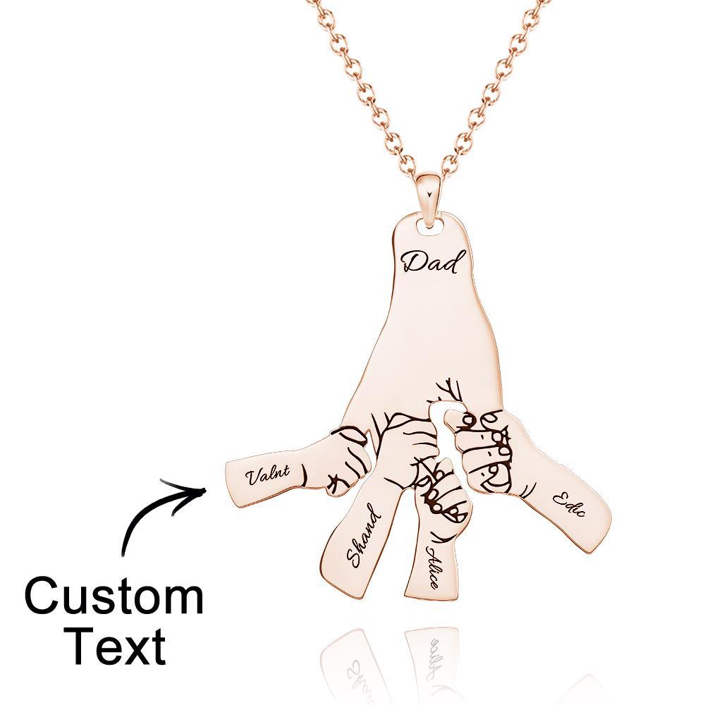 Custom Engraved Necklace Big Hands Small Hands Name Necklace Creative Gift - yournamenecklaceuk