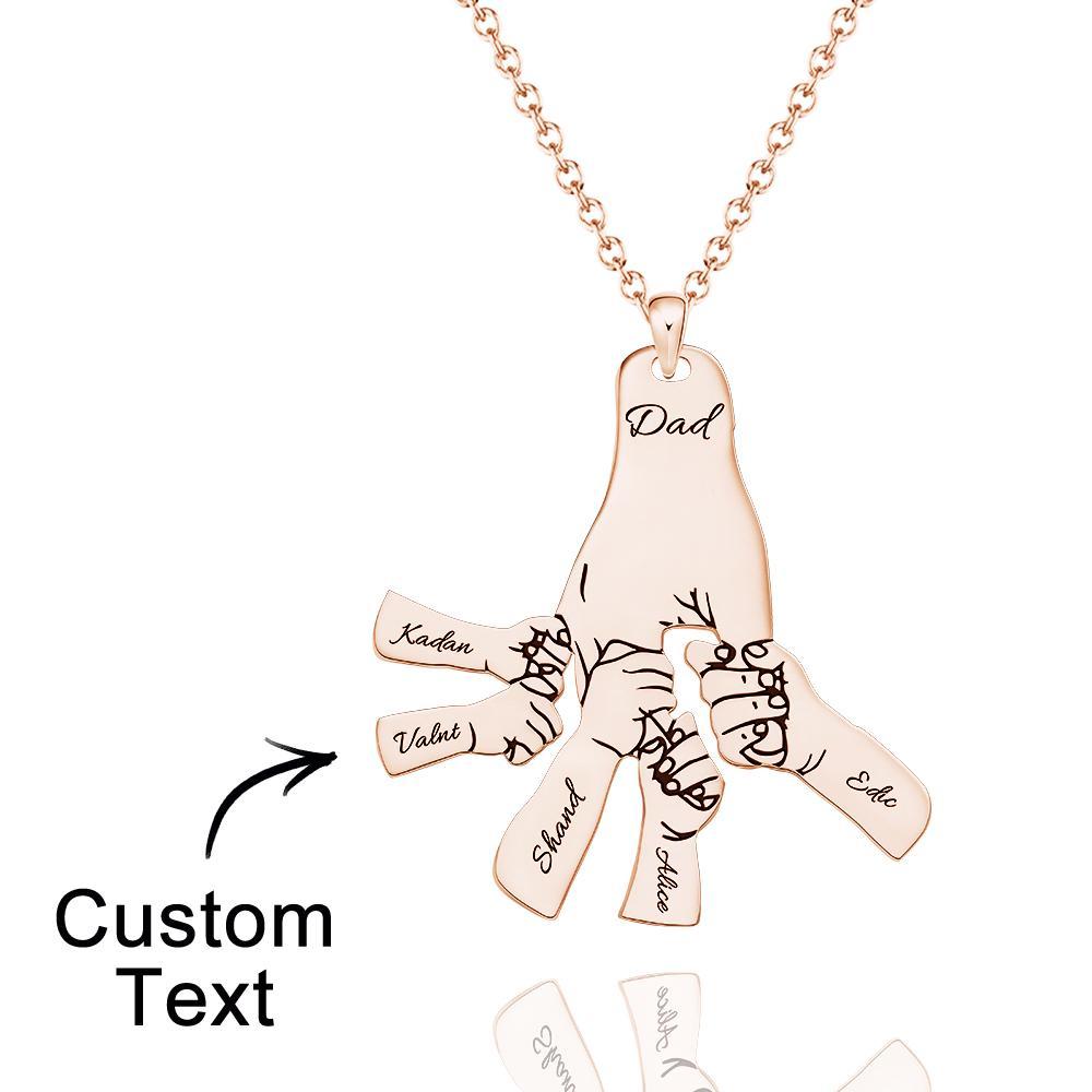 Custom Engraved Necklace Big Hands Small Hands Name Necklace Creative Gift - yournamenecklaceuk