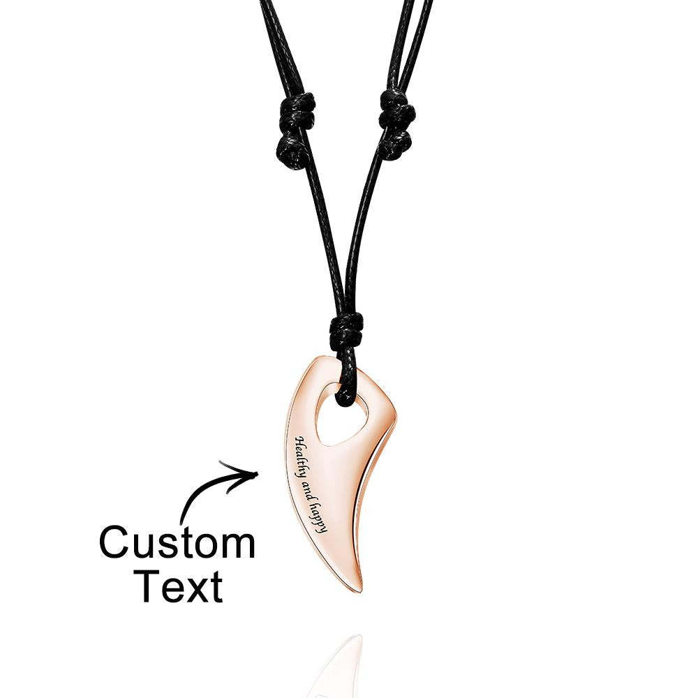 Custom Engraved Necklace Wolf Teeth Pendant Necklace Gift for Men - yournamenecklaceuk