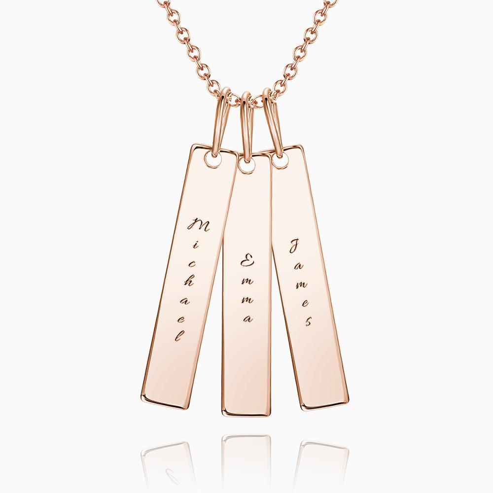 Bar Engraved Bar Necklace Rose Gold Plated