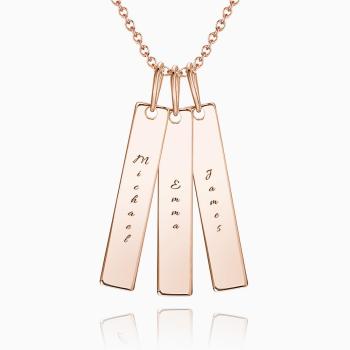 Bar Engraved Bar Necklace Rose Gold Plated