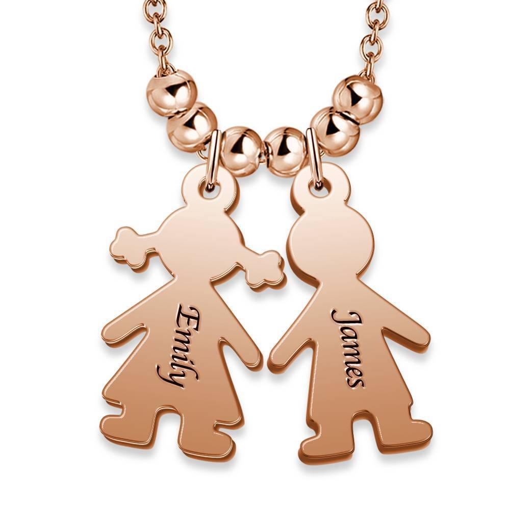 Silver Mother's Necklace with Children Charms - yournamenecklaceuk