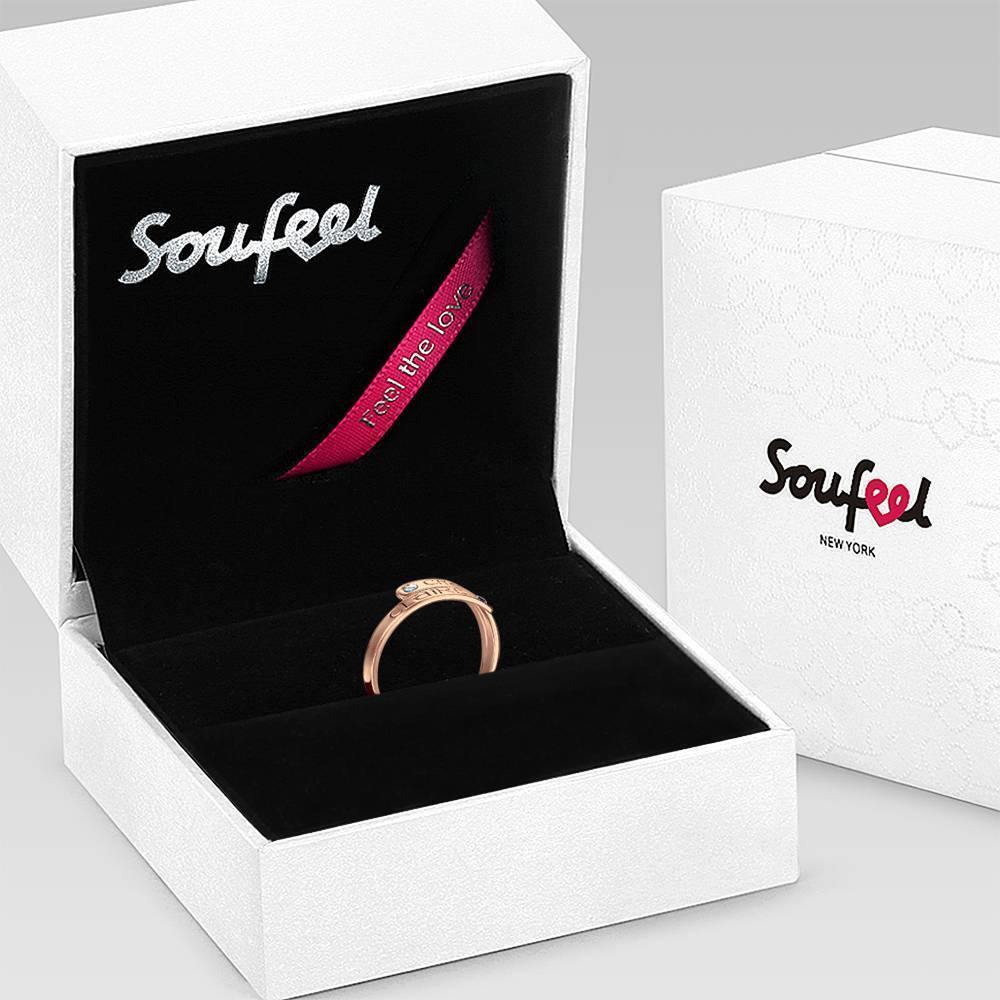 Custom Birthstone Wrap Ring, Engraved Ring Keepsake Gift Rose Gold Plated - yournamenecklaceuk