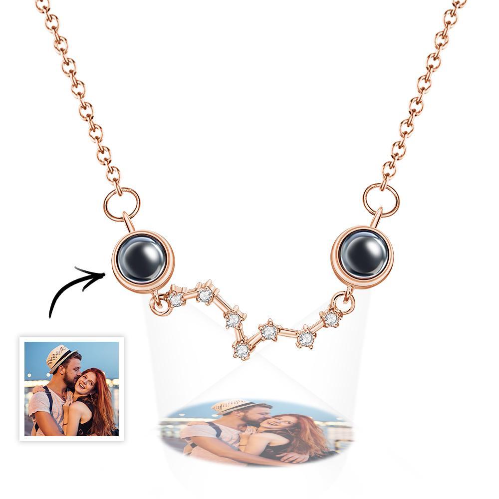Custom Double Projection Photo Necklace Big Dipper Gifts for Girlfriend - yournamenecklaceuk